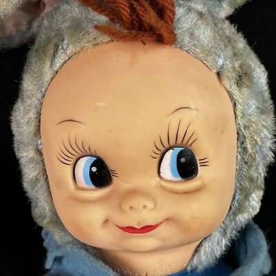 Vtg Rushton type Gund Rubber Face Bunny Boy Rabbit Stuffed Plush