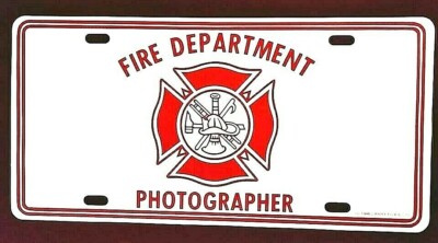 FIRE DEPARTMENT PHOTOGRAPHER Wall Sign - SIZE: 6'' x 12''  - MALTESE CROSS 