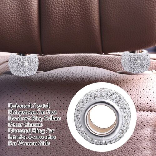 Crystal Car Seat Headrest Ring Rhinestone Car Interior Accessories  Women Girls - Afbeelding 1 van 19