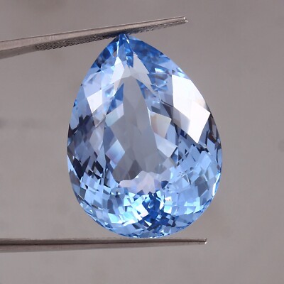 Natural Classic Sky Blue Aquamarine Loose Big Size Pear Cut Gemstone 28x20 MM