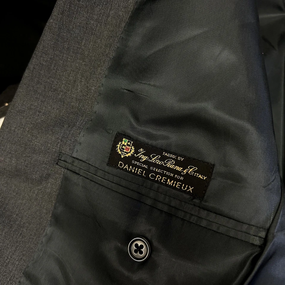 Abrigo deportivo gris para hombre Loro Piana Italia Daniel Cremieux chaqueta lana cena blazer Foto 2 de 4