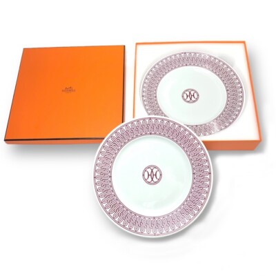 HERMES デザートプレート 〈Hデコ〉レッド エルメス HERMES デザートプレート 〈Hデコ〉レッド 22.5cm 名