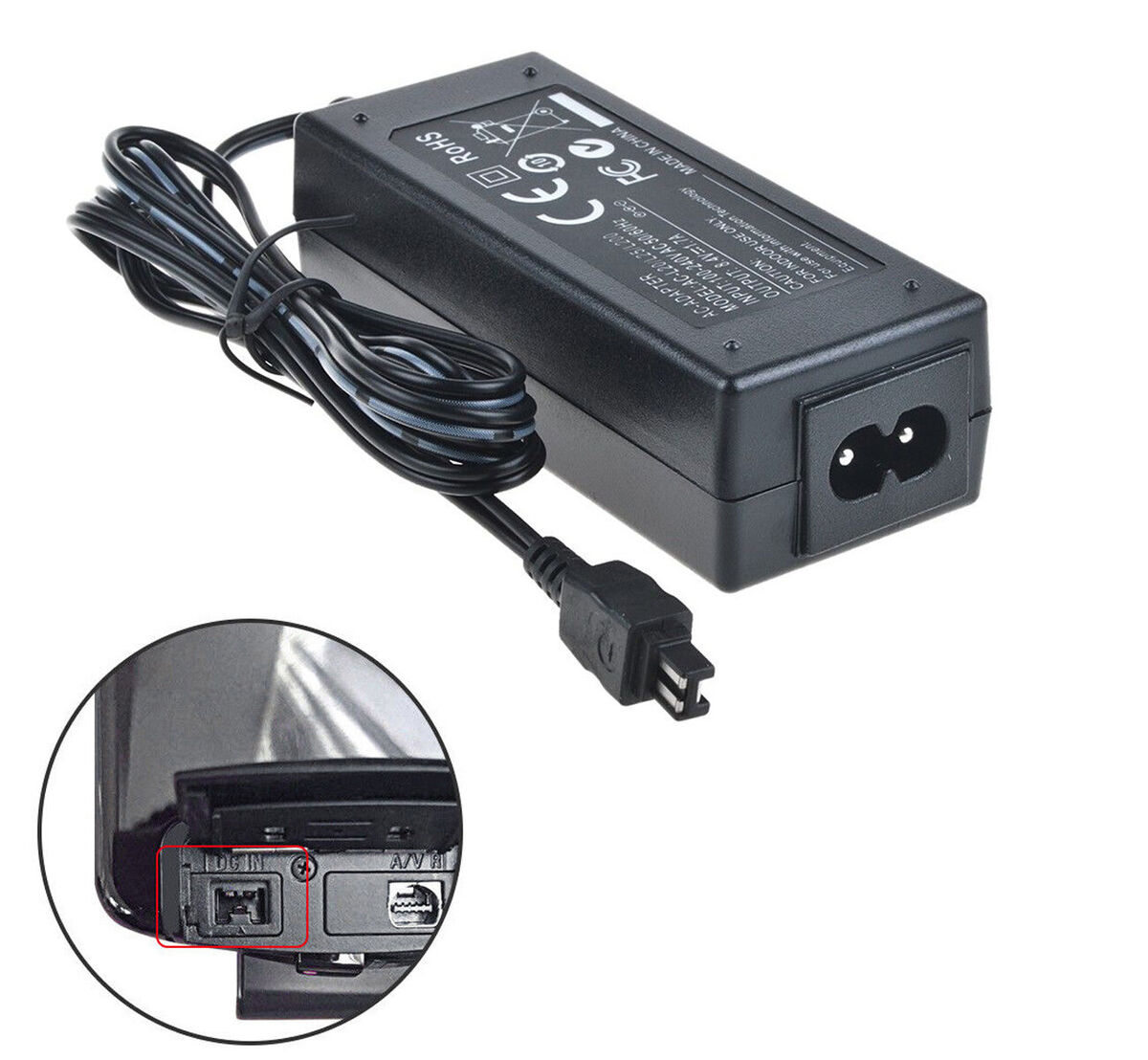 AC Power Adapter for Sony Handycam  FDR-AX33,FDR-AX43,FDR-AX43A,FDR-AX53,FDR-AX55