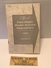 Vintage 1963 Official Free Flight Model Aircraft Academy flight model aero decal