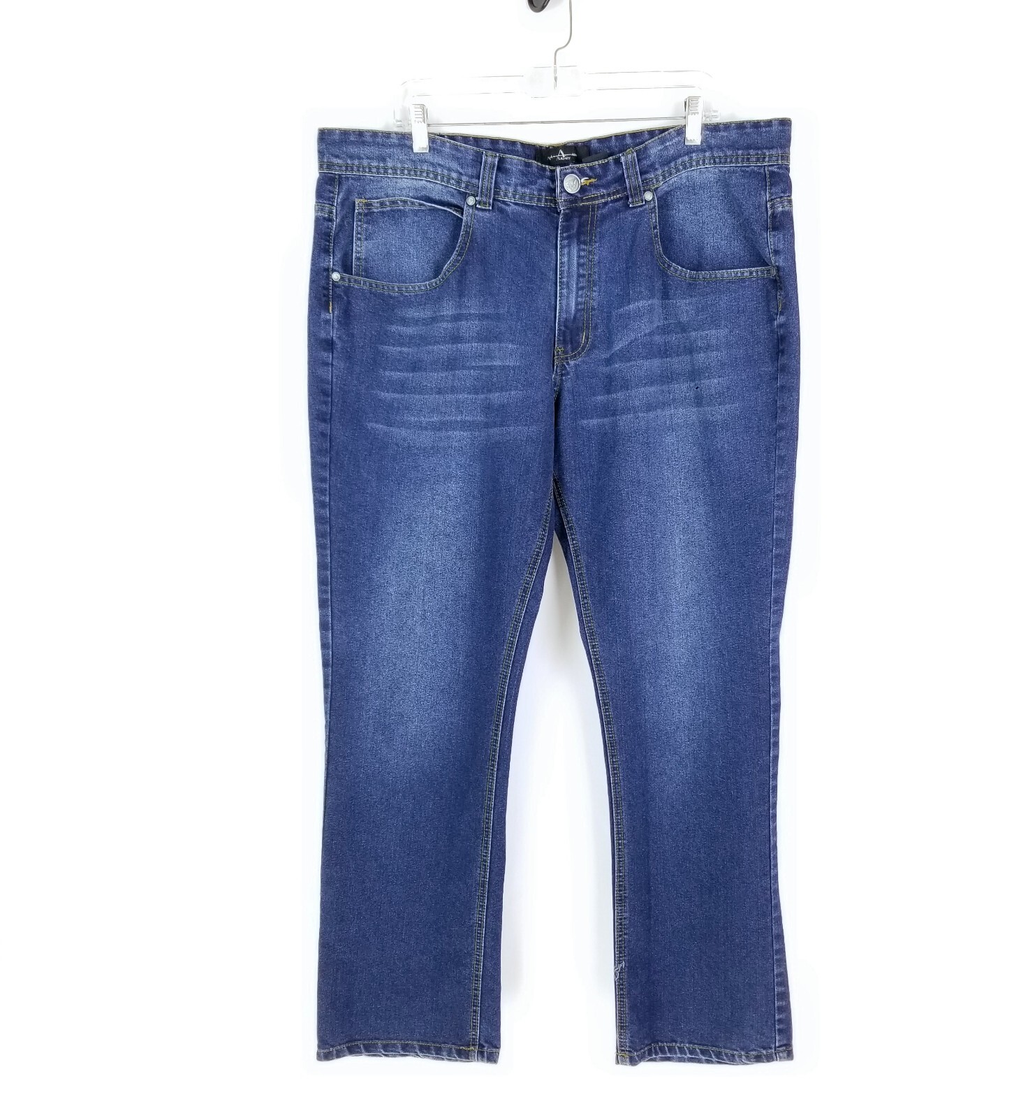 S 40 Blue Union Jack Hip Hop Flap Pockets Straight Leg
