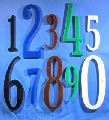 Individual Acrylic House Numbers - Hand Cut - Choose From 5 Colors & 2 ...