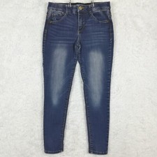 Democracy Womens Jeans "Ab" solution Skinny Ankle Denim Blue Whiskering Stone 4