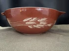 Vintage 1970s Pyrex Autumn Harvest Wheat 13” Cinderella Mixing Bowl 444 4L 4Qt.