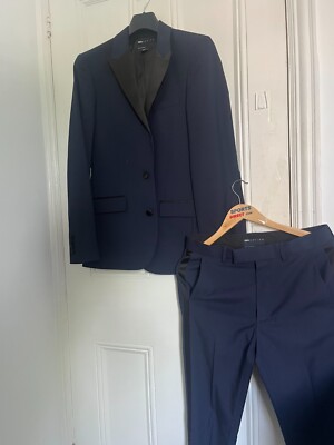Mens Navy Tuxedo Suit Small Narrow Fit ASOS Design Good for