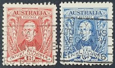 1930 Australian Charles Sturt Centenary Red And Blue Pair FU
