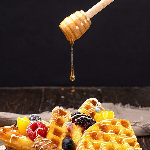 100X 8CM Mini Wooden Honey Dipper Stick for Honey Jar Dispense Drizzle Party AU - Picture 12 of 12