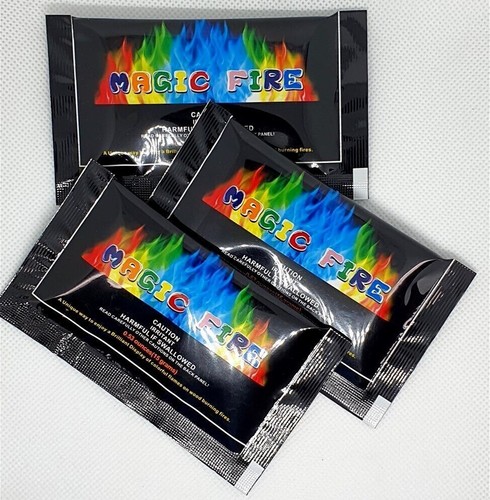 MAGIC FIRE DUST x 3 Sachets - Creates Magical Rainbow Coloured Flames Brand New - Bild 4 von 9