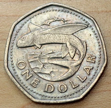 1989 Barbados 1 Dollar Flying Fish