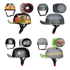 Motorcycle Half Helmet Scooter Open Face Lightweight Helmet Baseball Cap DOT