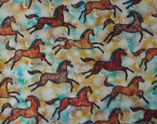 Stunning Prancing Ponies, Wild Rag, Painted PONIES, Silk Scarf, Cowboy Wild Rag