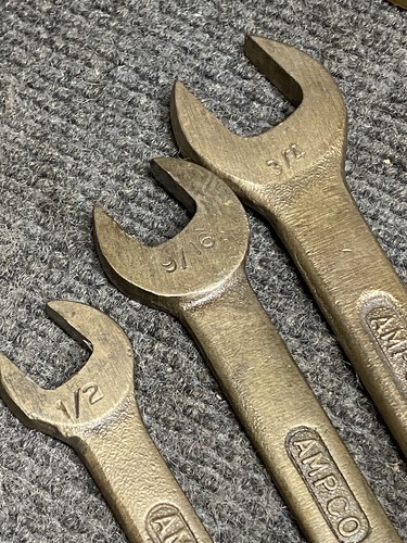 Ampco Non Sparking Aluminum Bronze Combination Wrench Set (3) 1/2, 9/16, 3/4” - Picture 5 of 6