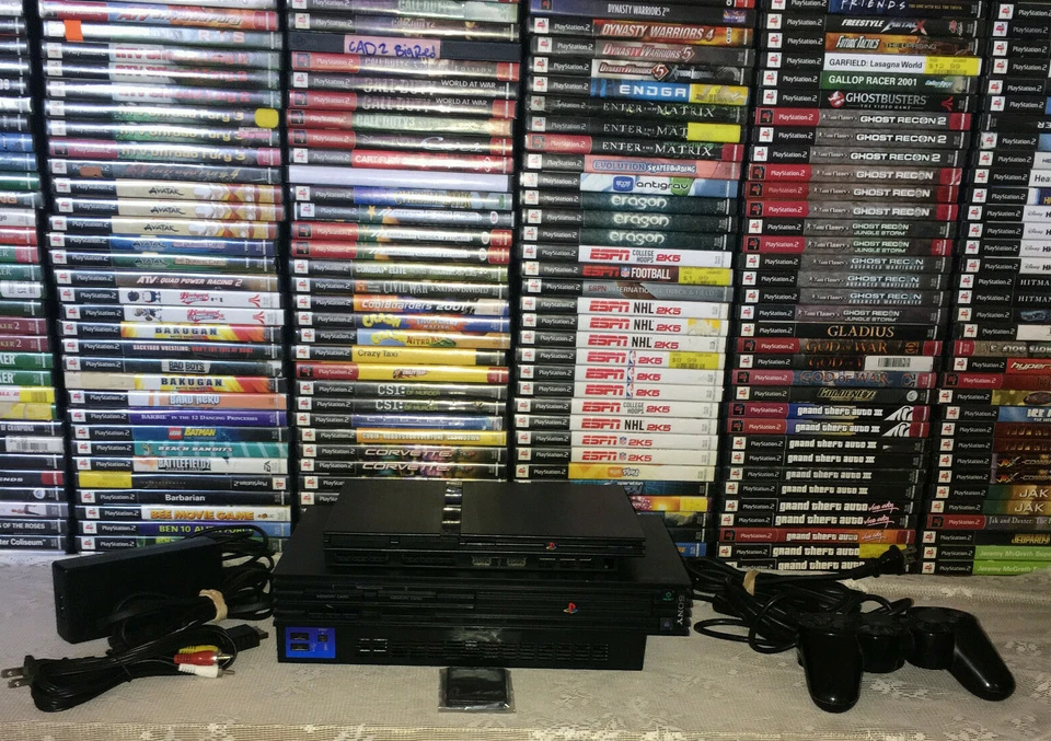 LOTE CONSOLA SONY PLAYSTATION 2 PS2 FAT O SLIM PAQUETE CON 7 JUEGOS Foto 2 de 4