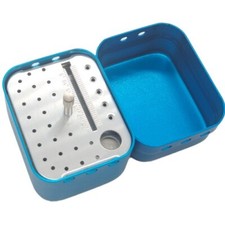 30Holes Dental Bur Burs Holder Block Disinfection Box Aluminium Autoclave 2 Size