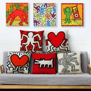 keith haring throw pillow
