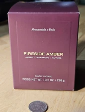 Abercrombie & Fitch A&F Fireside Amber Holiday  Scented Candle 10.5 OZ/298g#H0-2