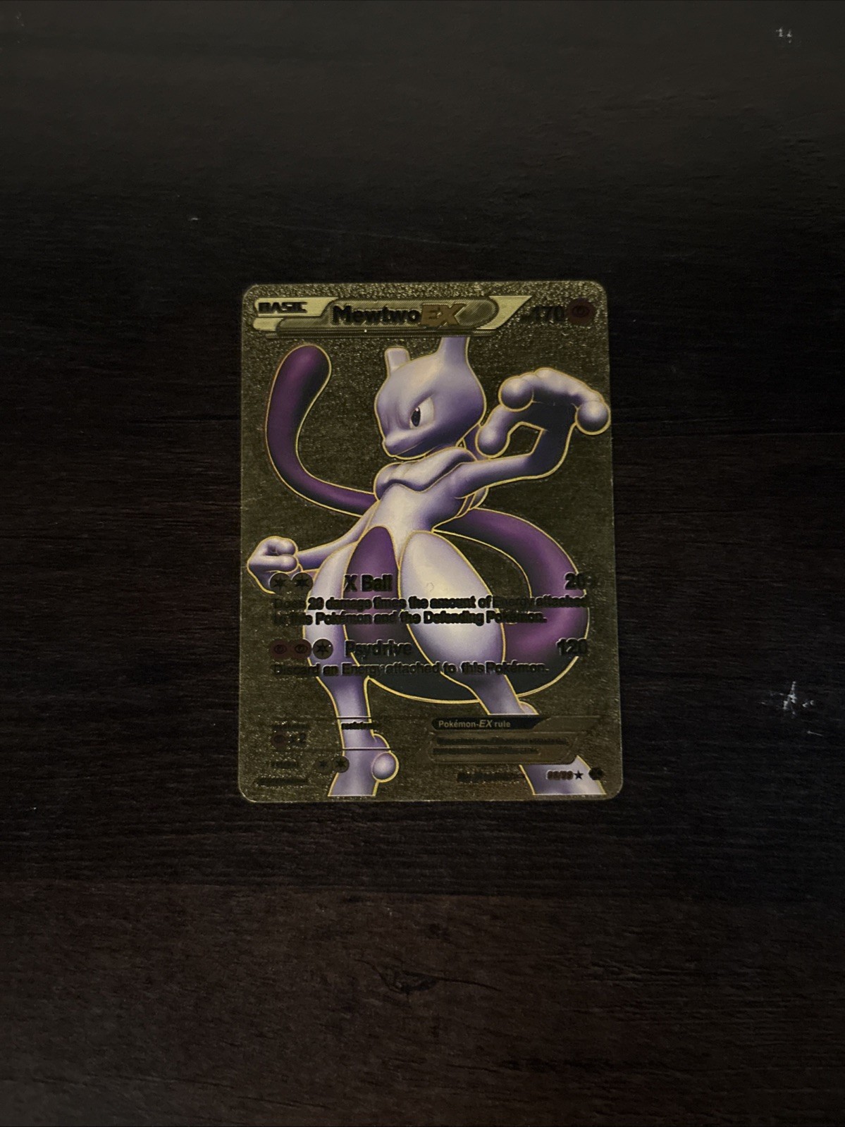 Pokemon Mewtwo EX HP 170 Gold Foil Card 98/99 (Fan Art) 