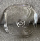 Vintage Pyrex A9C Clear Glass Replacement Lid Square Corning Ware Casserole EXC
