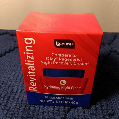 b.pure Revitalizing Night Cream Vit E B5 B3 Fragrance-Free 1.41 oz