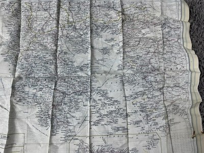 Zweiter Weltkrieg Periode Seide RAF Flucht Taschenkarte, Bulgarien, Griechenland, Türkei