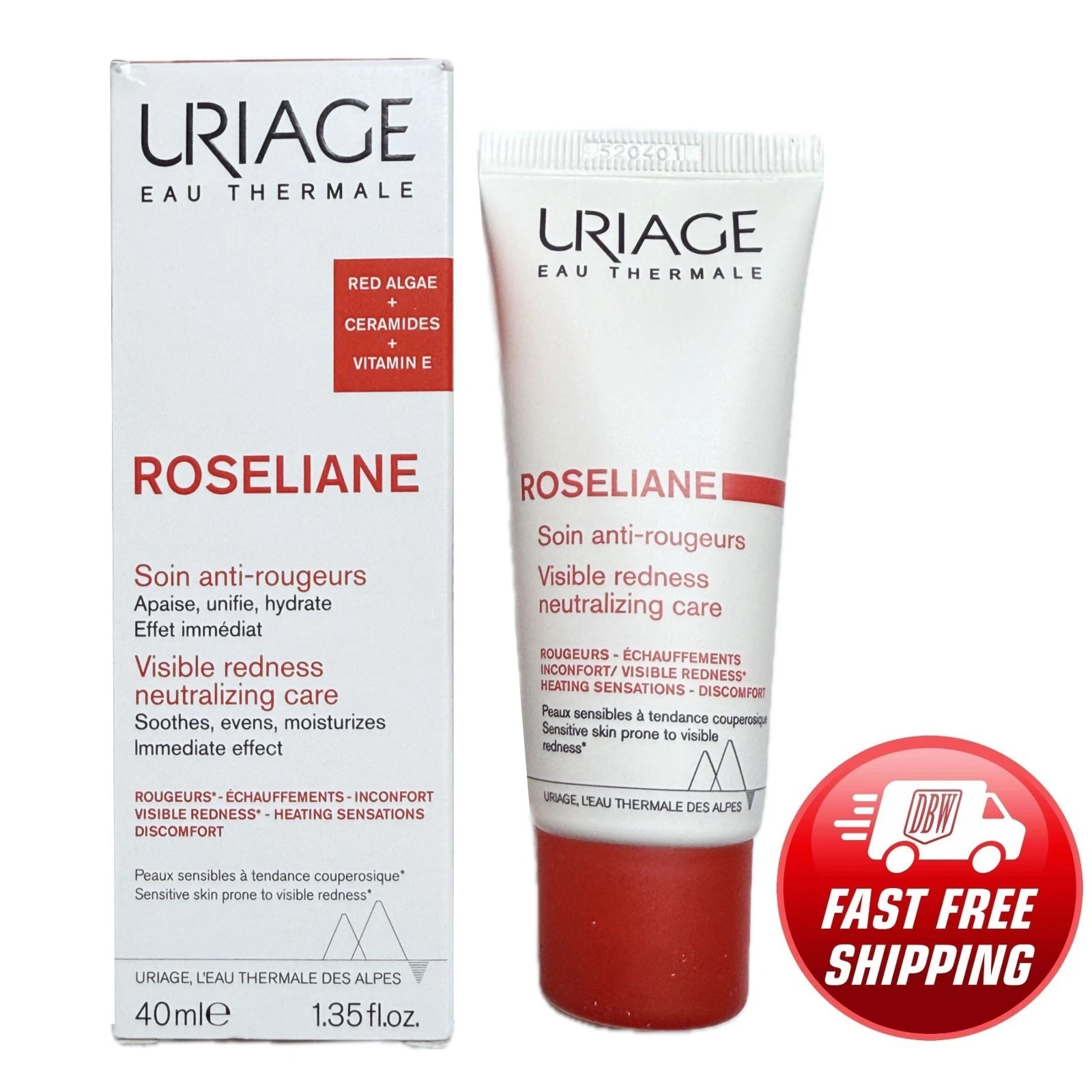 Uriage ROSELIANE Anti-redness cream 40ml /1.35 fl.oz Exp.Date 07/2028