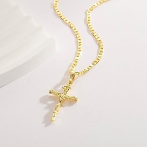 Authentic 14K Gold Plated Cross Necklaces, (45cm)