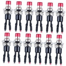 12-Pack 1A 250VAC 7mm Mini Momentary Push Button Switch 2Pins with Pre