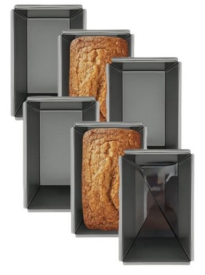 6 x SAMUEL GROVES 9cm Antihaft MINI LAIB Backen Brot Kuchen Blechformen NEU