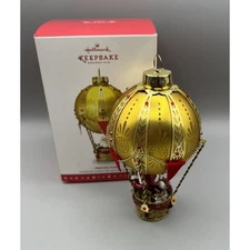 Hallmark Keepsake Ornament Festive Flyer Artist Design Glass Metal 2016 7" China