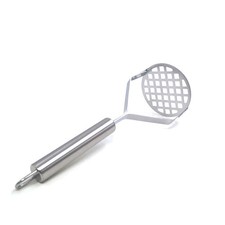 Aqestyerly Stainless Steel Potato Masher and Garlic Press with Ergonomic Plastic