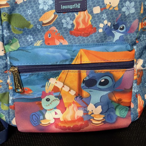 NWT Disney Stitch Loungefly Mini Backpack Camping Adventure wdbk3646 - Picture 2 of 9