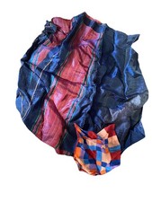 Vintage Scarf Handkerchief Striped Blue Orange Red