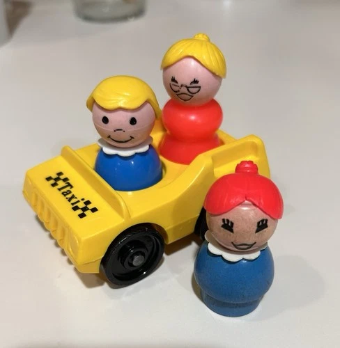 Fisher Price Taxi And Little People , Vintage