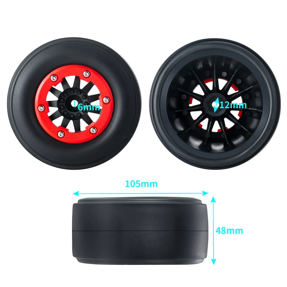 2x No-prep Drag Racing Car Losi 22S AE DR10 Rear Drag Wheel Tire 2.2"/3.0" Tires - Bild 3 von 4