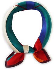 ANDANTINO 100 Pure Mulberry Silk Small Square Scarf Medium, Assorted Colors