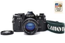  NEAR MINT Canon AE-1 Black 35mm Film Camera New FD NFD 50mm f/1.4 Lens JAPAN
