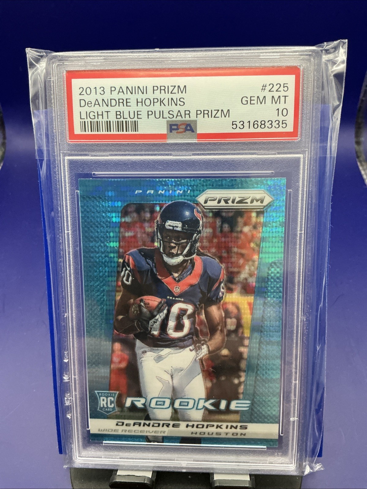 2013 Panini Prizm Light Blue Pulsar #225 DeAndre Hopkins RC ROOKIE PSA 10