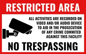 CCTV Recording No Trespassing Smile You're On Camera Self Adhesive Vinyl Sticker