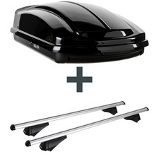 Dachbox LEVUP Space 330 + Dachträger Menabo Tiger für VW Passat Alltr. B7 Typ 3C