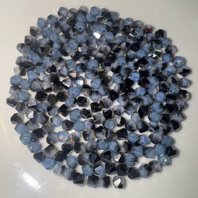 Swarovski 5301 4mm Bicone Beads White Opal Sky Blue AB Vintage 231pc