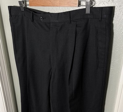 Corneliani Dress Pants Mens 36x30 Spencer Dark Gray Wool Trousers Pleated Cuffs