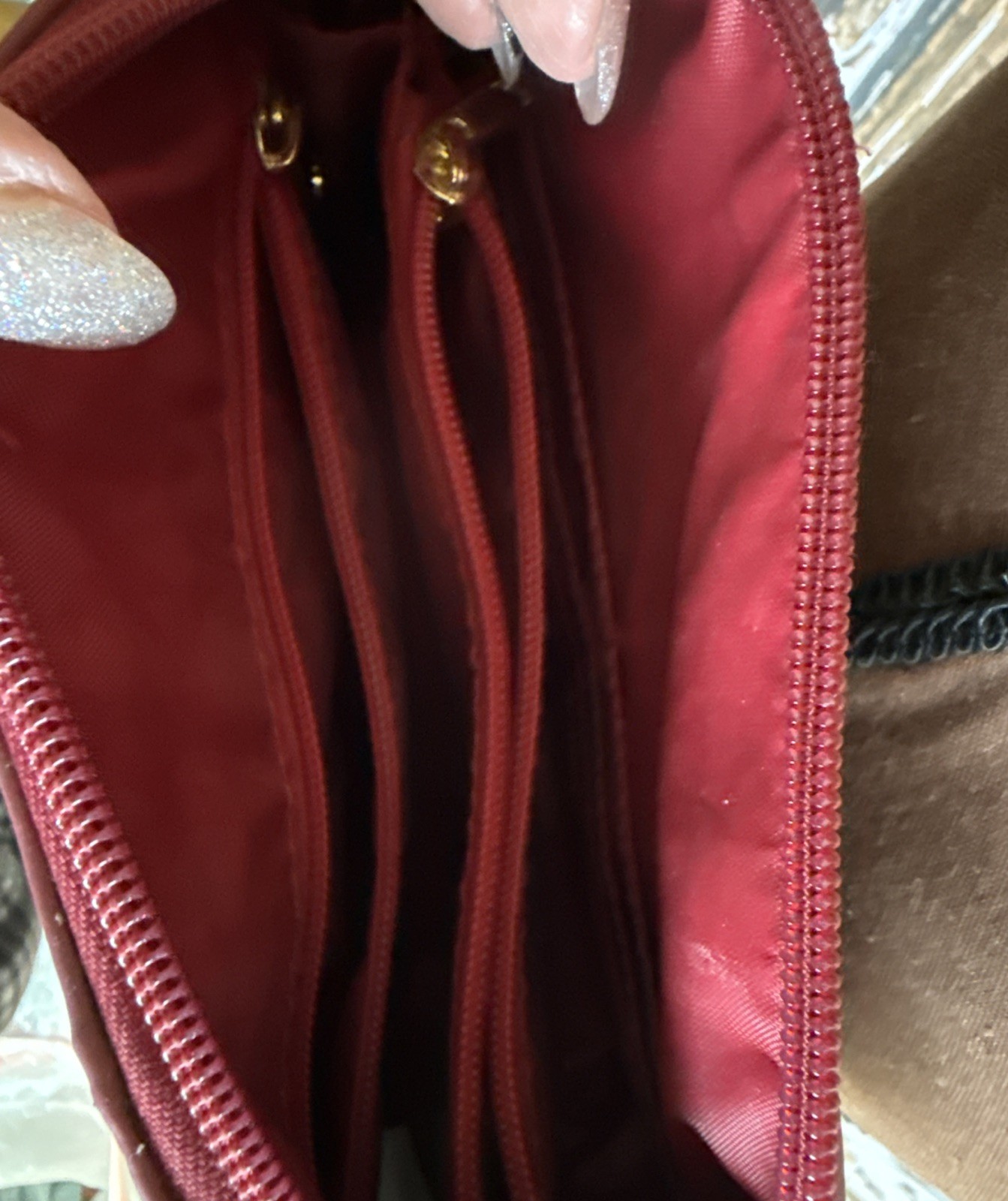 joy mangano Ruby  Red Crossbody Bag Leather - image 8