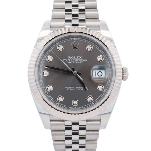 Rolex Datejust 41mm Rhodium Dial Watch Ref# 126334
