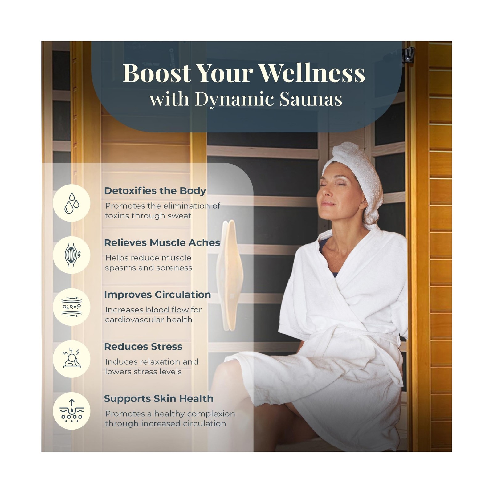 DYNAMIC SAUNAS Barcelona 1- to 2-Person Low EMF FAR Infrared Sauna with Red L...