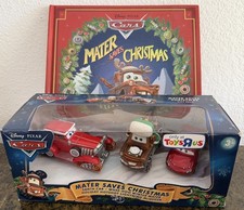 Disney Pixar Cars MATER SAVES CHRISTMAS Diecast Car Set with SANTA CAR & BOOK