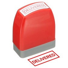 Delivered Notice Stamp, Office Stamp Pre Inked Stamp, Red